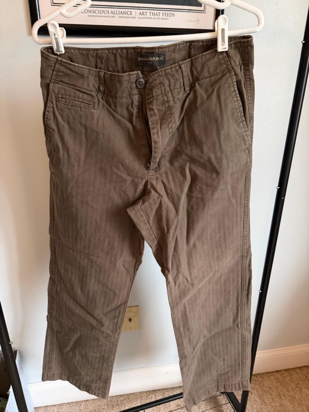 Banana Republic Men's Olive Brown Chino Pants